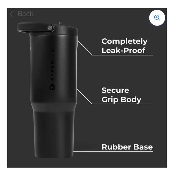 HydroJug Sport 32oz Stainless Steel Tumble Leakproof, Insulated Black Matte Seal - Picture 6 of 6